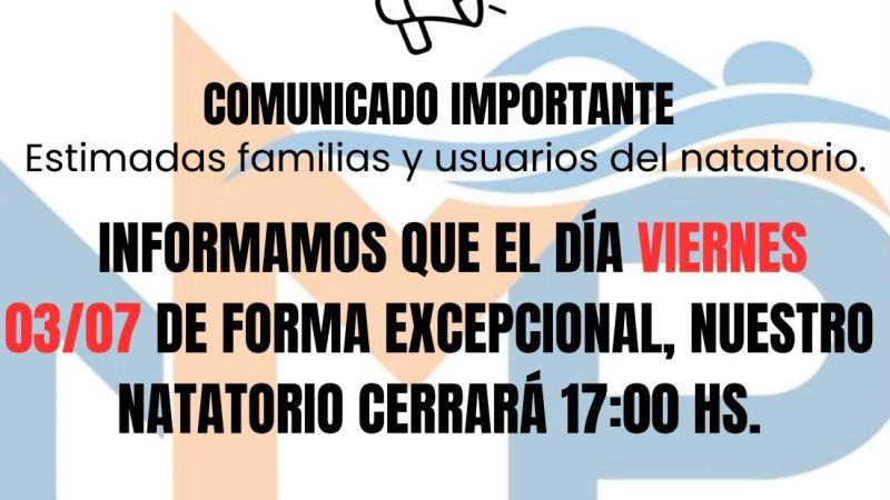 El Natatorio Pueyrredón cerrará antes este viernes por una jornada excepcional