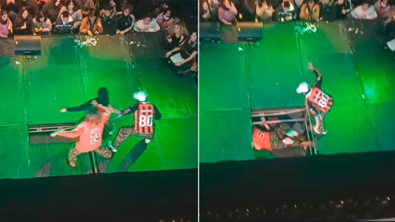 Susto en La Plata: se desplomó parte de un escenario en el Pasaje Dardo Rocha y dos jóvenes cayeron durante un concurso de K-pop