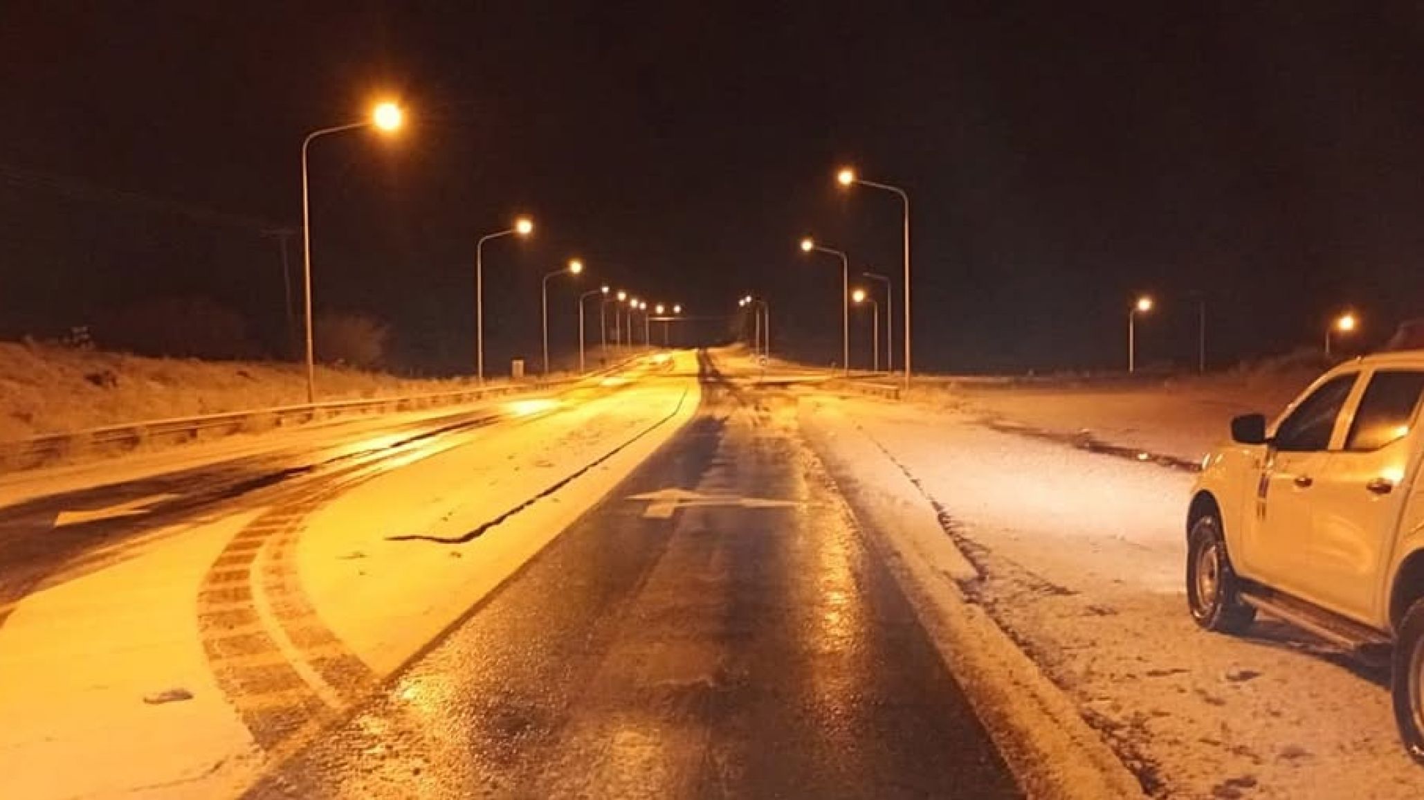 Advierten por nieve, calzada resbaladiza y baja visibilidad en la Ruta Nacional 259