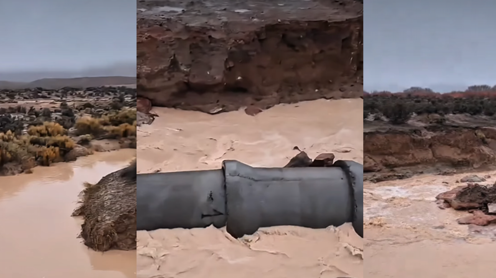 Alerta en la meseta: tres días de intensas lluvias causaron destrozos y destruyeron un puente en Telsen
