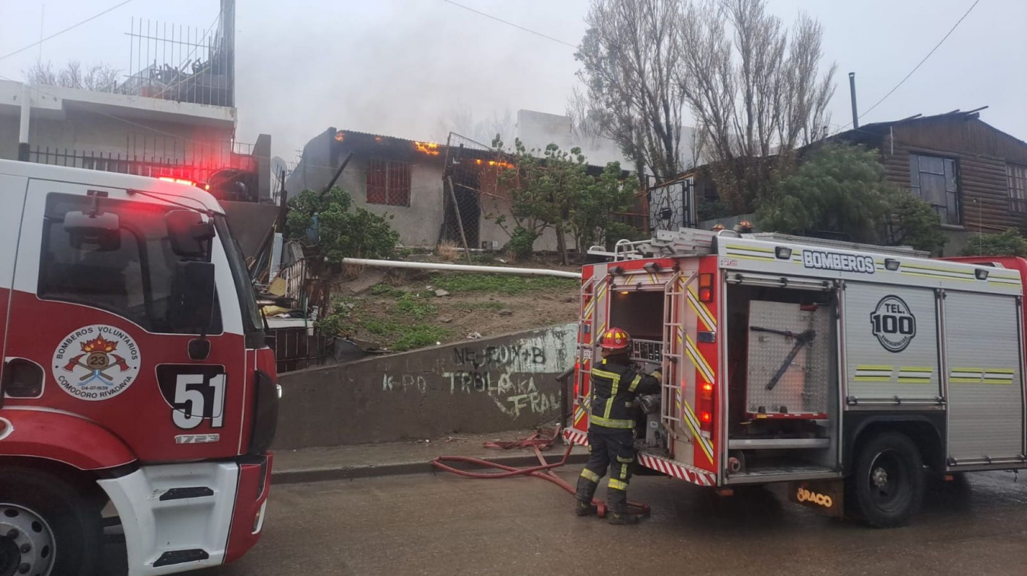 Incendio de vivienda en Comodoro: investigan si fue intencional tras una denuncia por violencia de género