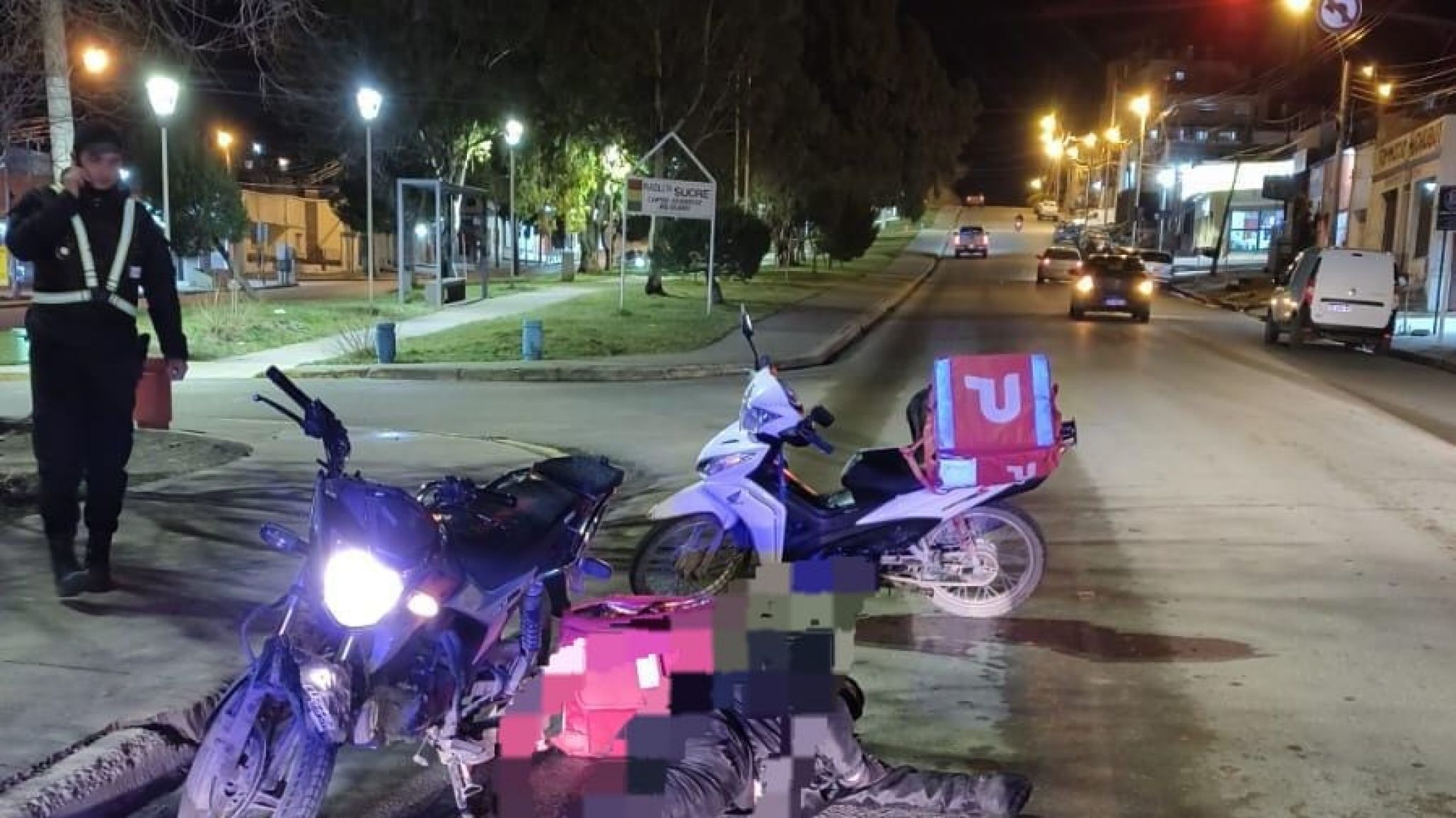 Un motociclista chocó contra un perro, derrapó y terminó hospitalizado