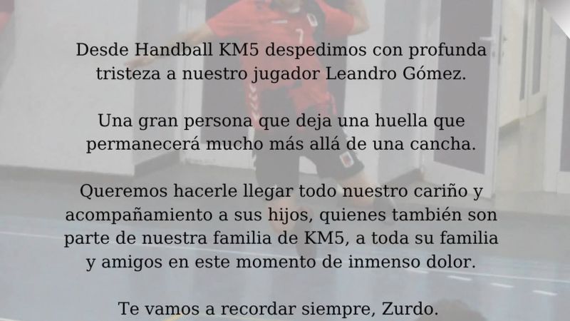 Dolor en Comodoro por la muerte de Leandro Gómez: el emotivo adiós de Handball KM5