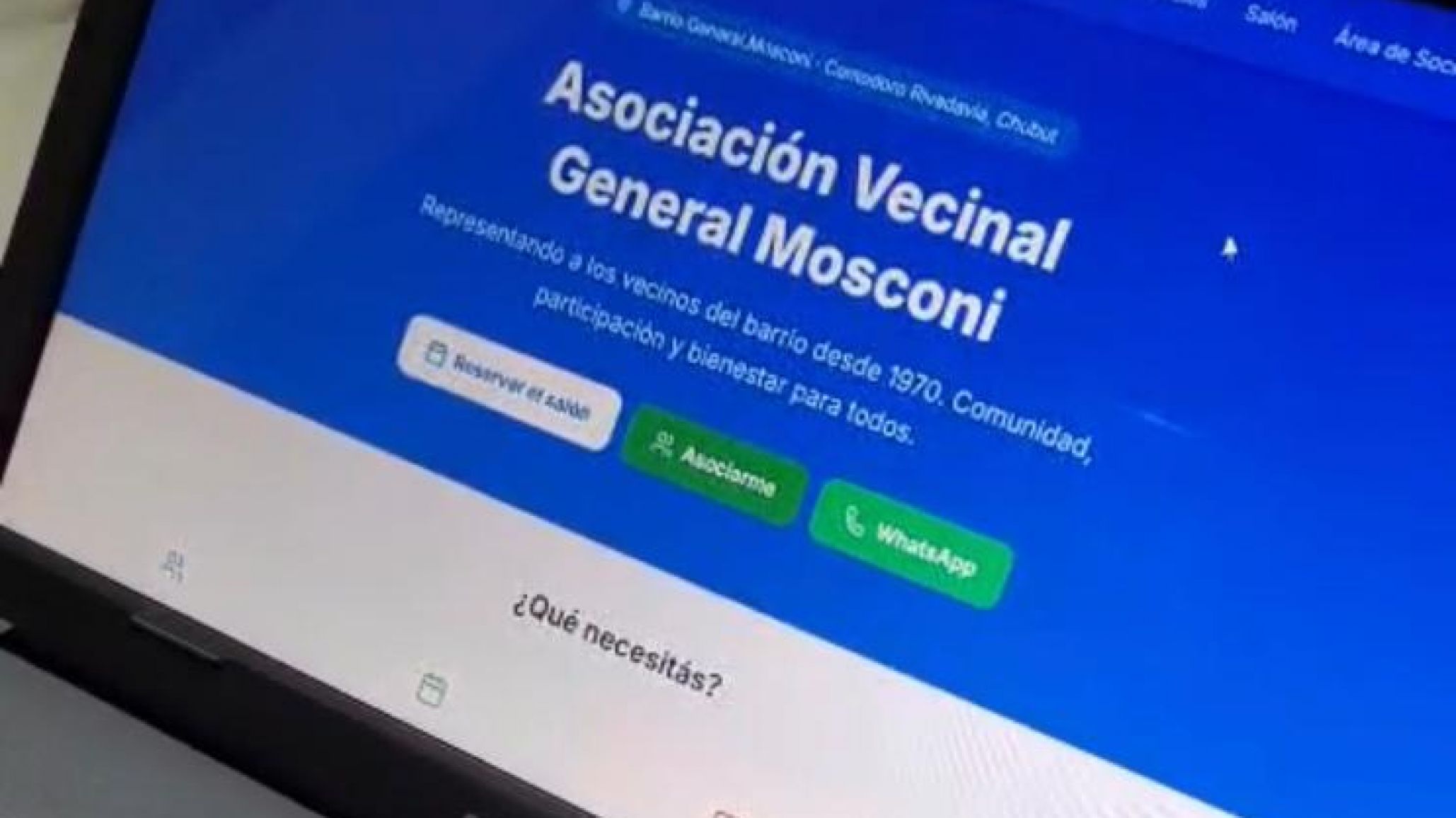 La Vecinal de General Mosconi lanzó su sitio web para modernizar la gestión y acercar servicios a los vecinos