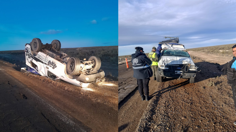Un enfermero volcó en la Ruta 3 tras perder el control de su camioneta y culpó al estado de la calzada