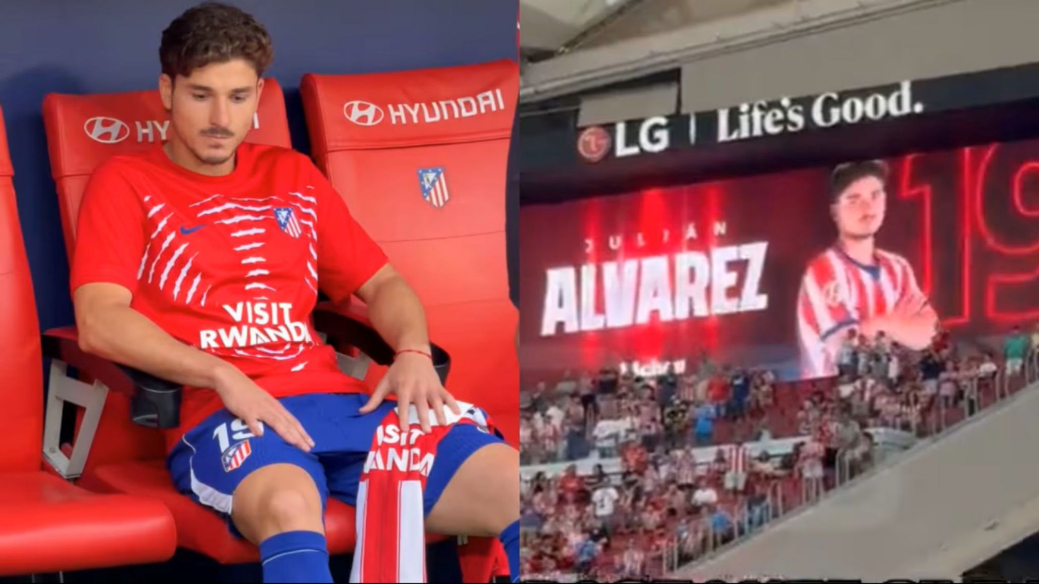 Julián Álvarez fue silbado por los hinchas del Atlético de Madrid y vivió una jornada de máxima tensión