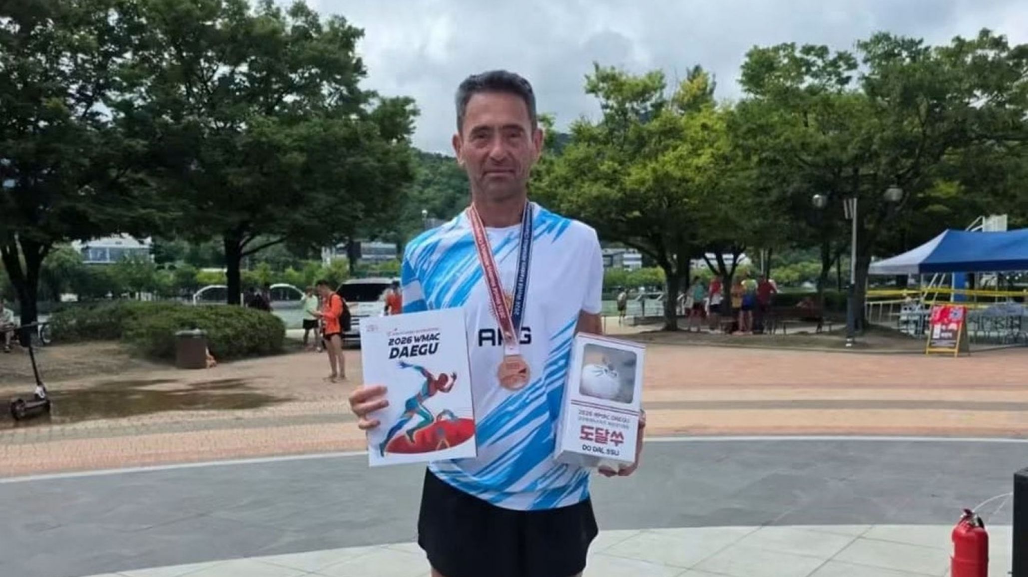Mario Rodríguez se colgó la medalla de bronce en el Mundial de Atletismo Masters en Corea