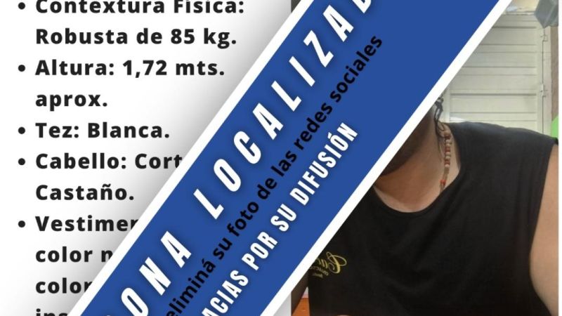 Encontraron sano y salvo al hombre de 35 años que era buscado y desactivaron la búsqueda