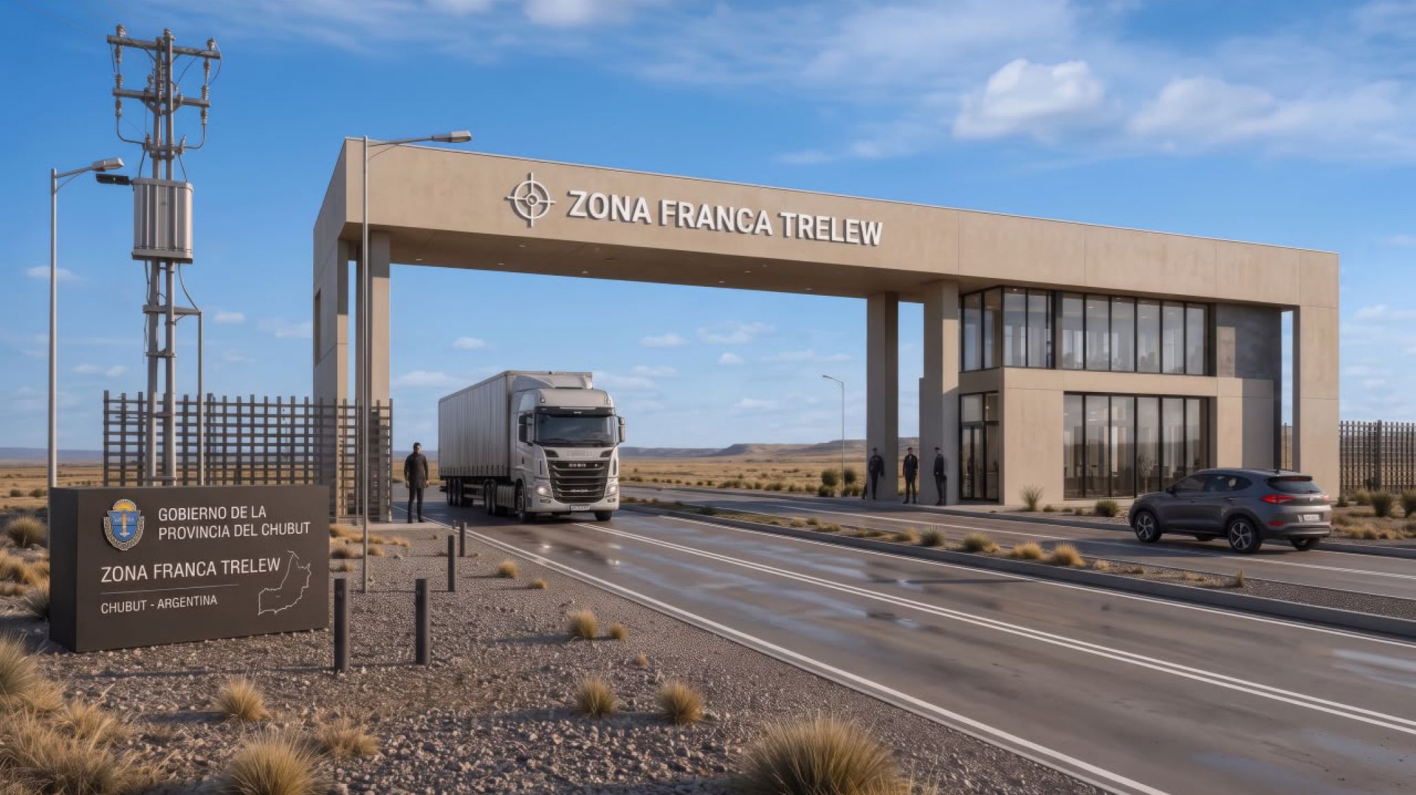 Avanzan las obras en la Zona Franca de Trelew: el gobernador Torres supervisó el inicio de los trabajos de infraestructura