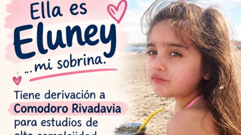 Una niña fue derivada de urgencia a Comodoro y su familia pide ayuda para afrontar los gastos