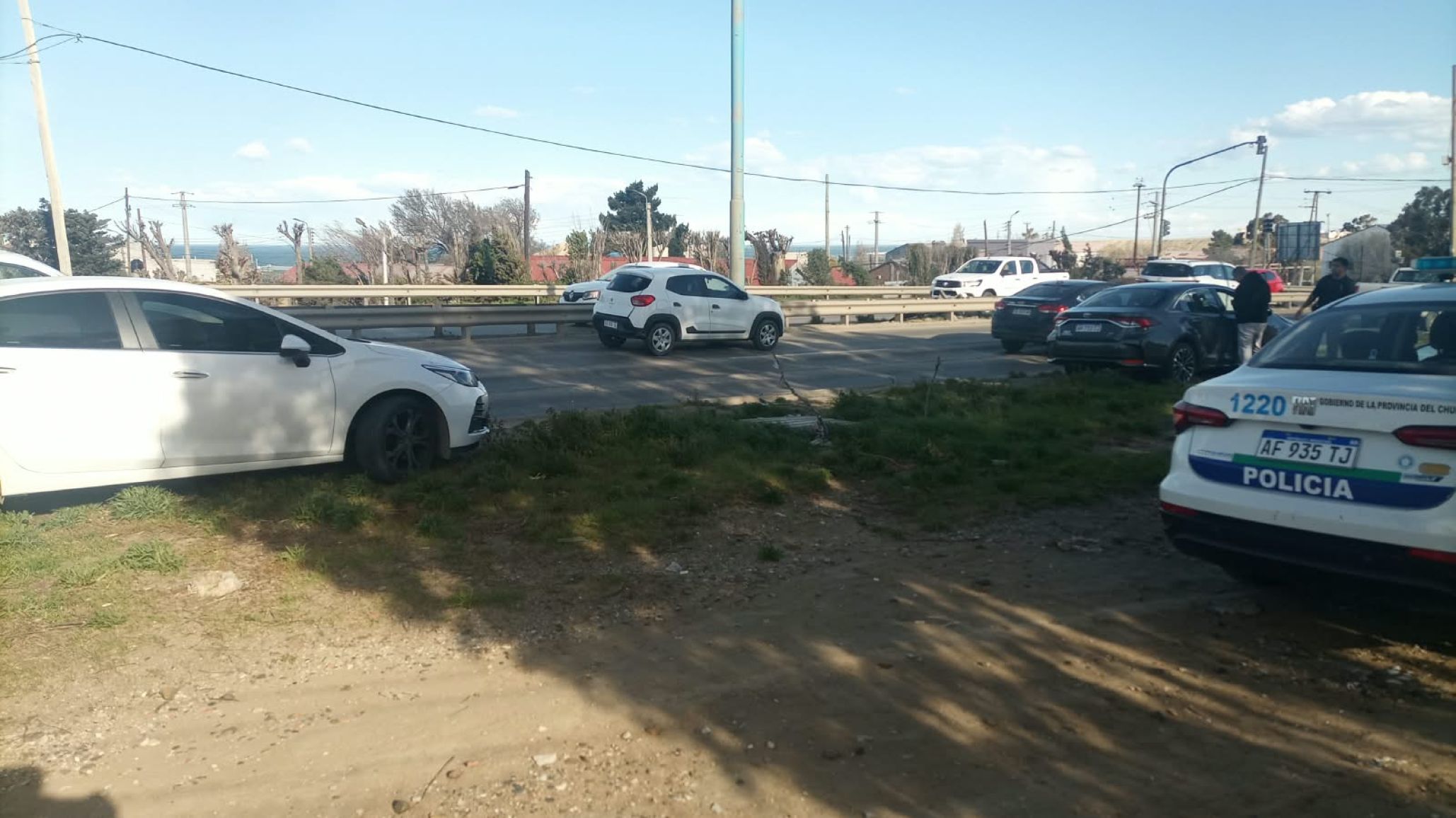 Choque sobre la Ruta 3: dos vehículos colisionaron y no hubo personas heridas