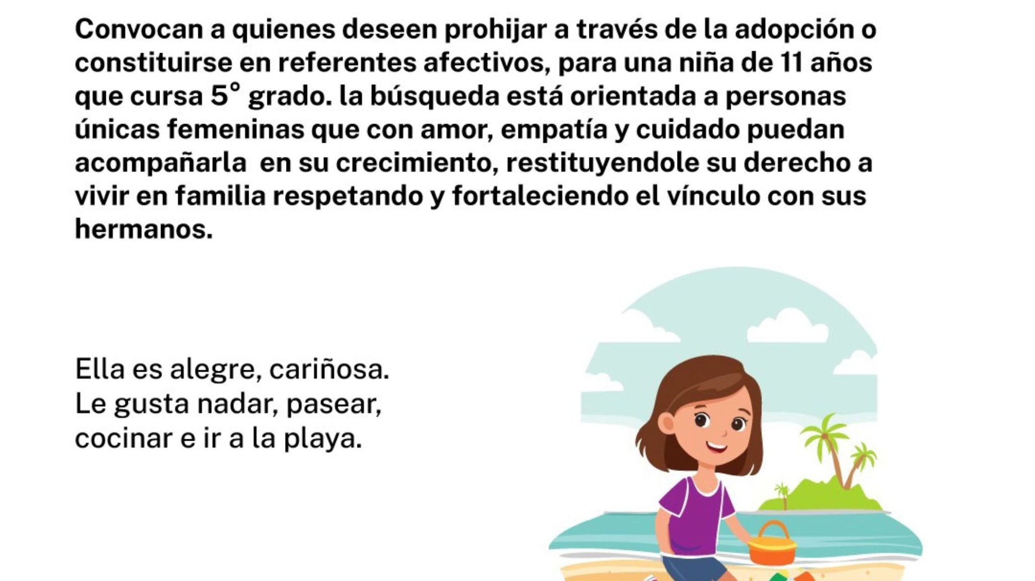 Buscan una familia para una niña de 11 años de Comodoro: cómo postularse