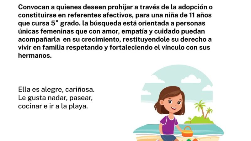 Buscan una familia para una niña de 11 años de Comodoro: cómo postularse