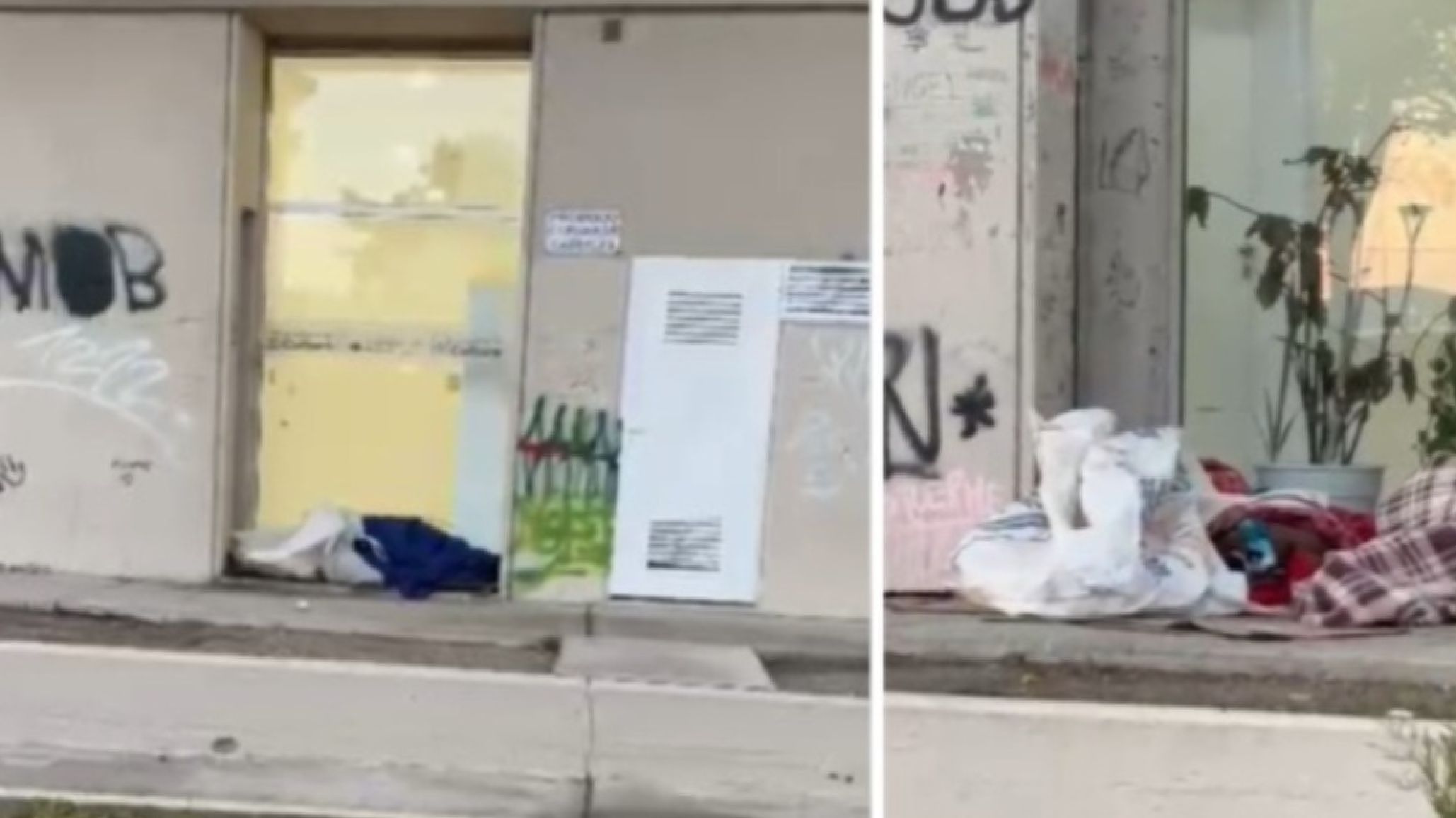 A la intemperie en el CIP de Comodoro: personas soportan el fr韔 con una frazada
