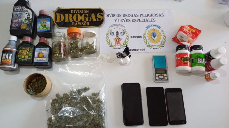 Allanamiento por narcomenudeo en Rawson: secuestraron cocaína y marihuana