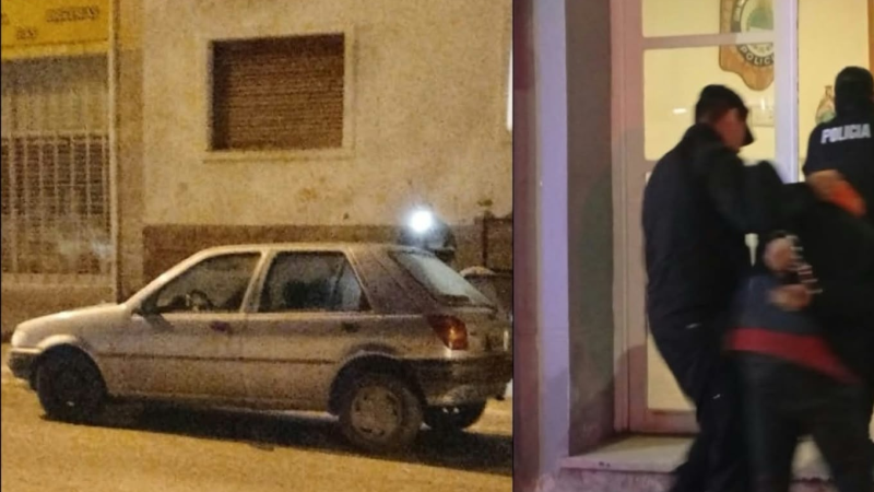 Los vieron caminando con una rueda, intentaron escapar y terminaron detenidos