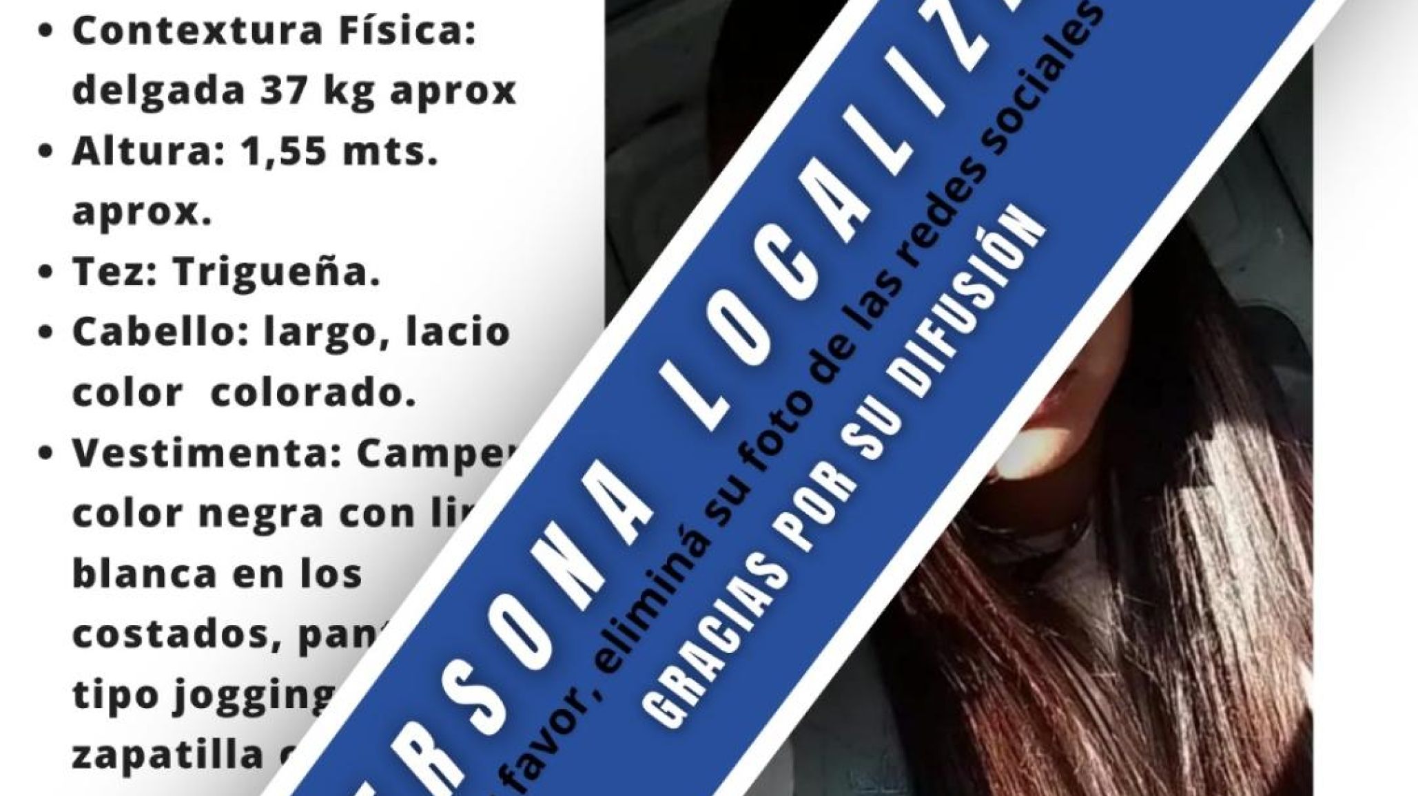 Comodoro Rivadavia: localizaron a la adolescente que era buscada y pidieron retirar su foto de las redes