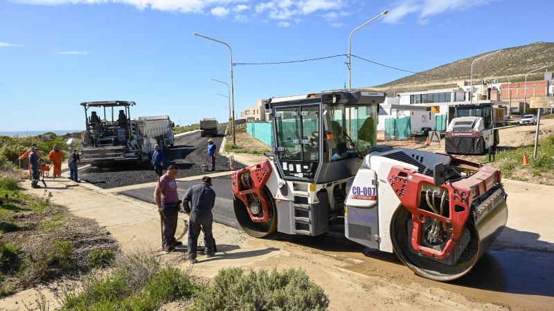 Plan Galina: Provincia avanza con la pavimentación de 77 cuadras en Rada Tilly