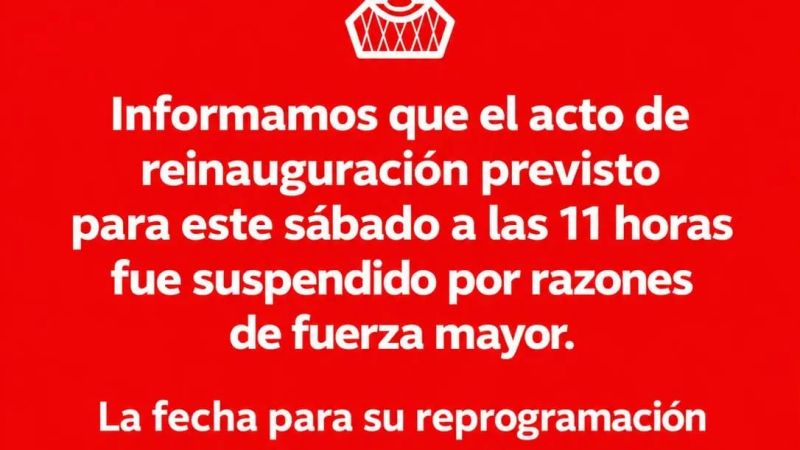 Huracán de Comodoro suspendió el acto de reinauguración previsto para este sábado