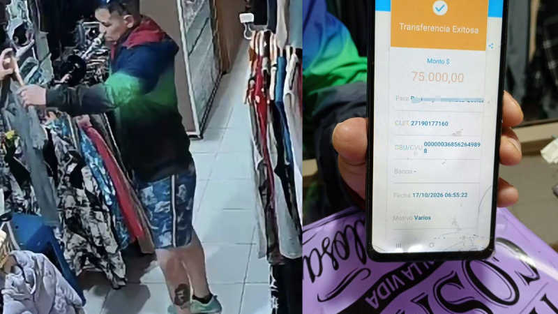 "Si sos la pareja de este individuo, tu regalo no lo pagó": un comercio de Comodoro escrachó a un estafador que se llevó ropa y lencería