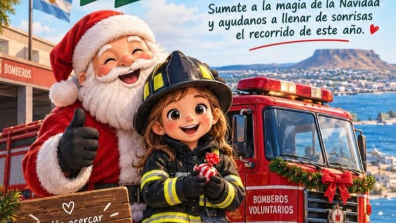 Bomberos Voluntarios de Comodoro Rivadavia lanzaron una colecta de caramelos para Navidad