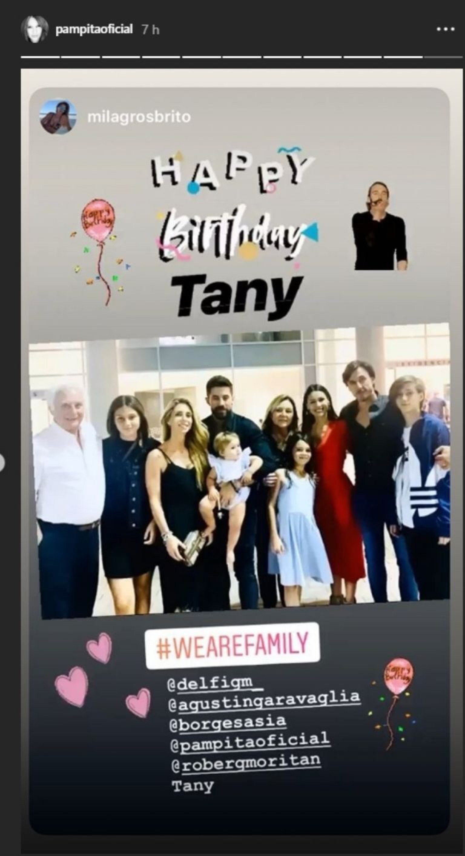 ¡Los tuyos, los míos, los nuestros! Pampita y Milagros Brito estuvieron cenando