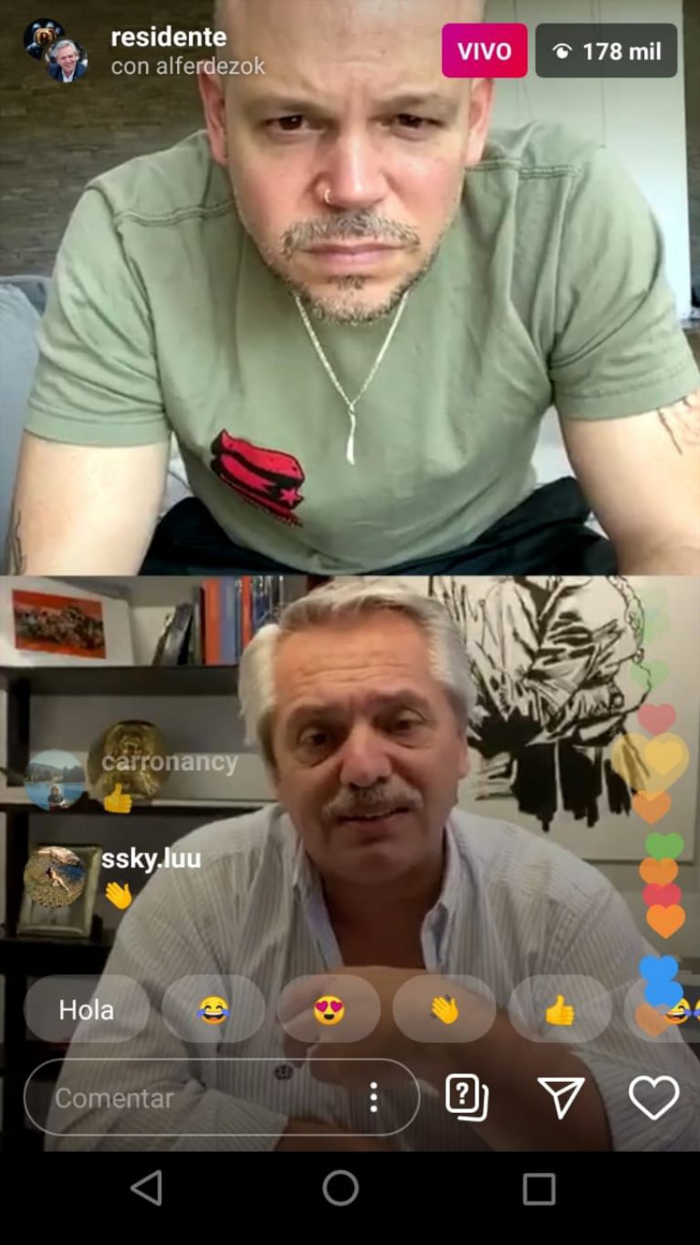 Alberto Fernández le dijo a Milo, el hijo de Residente “canto La Balsa para lavarme las manos”