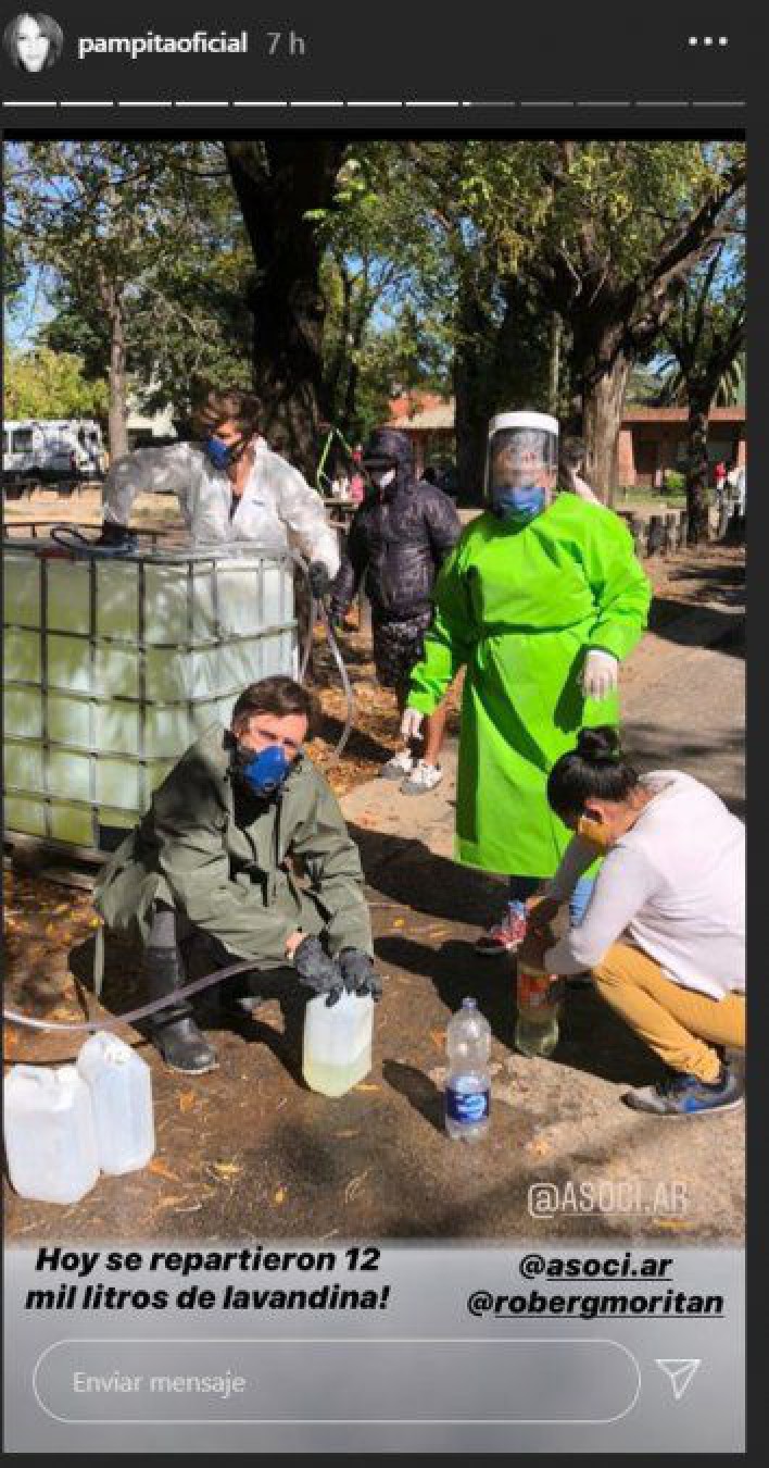 Pampita orgullosa: su marido llevó lavandina a una villa