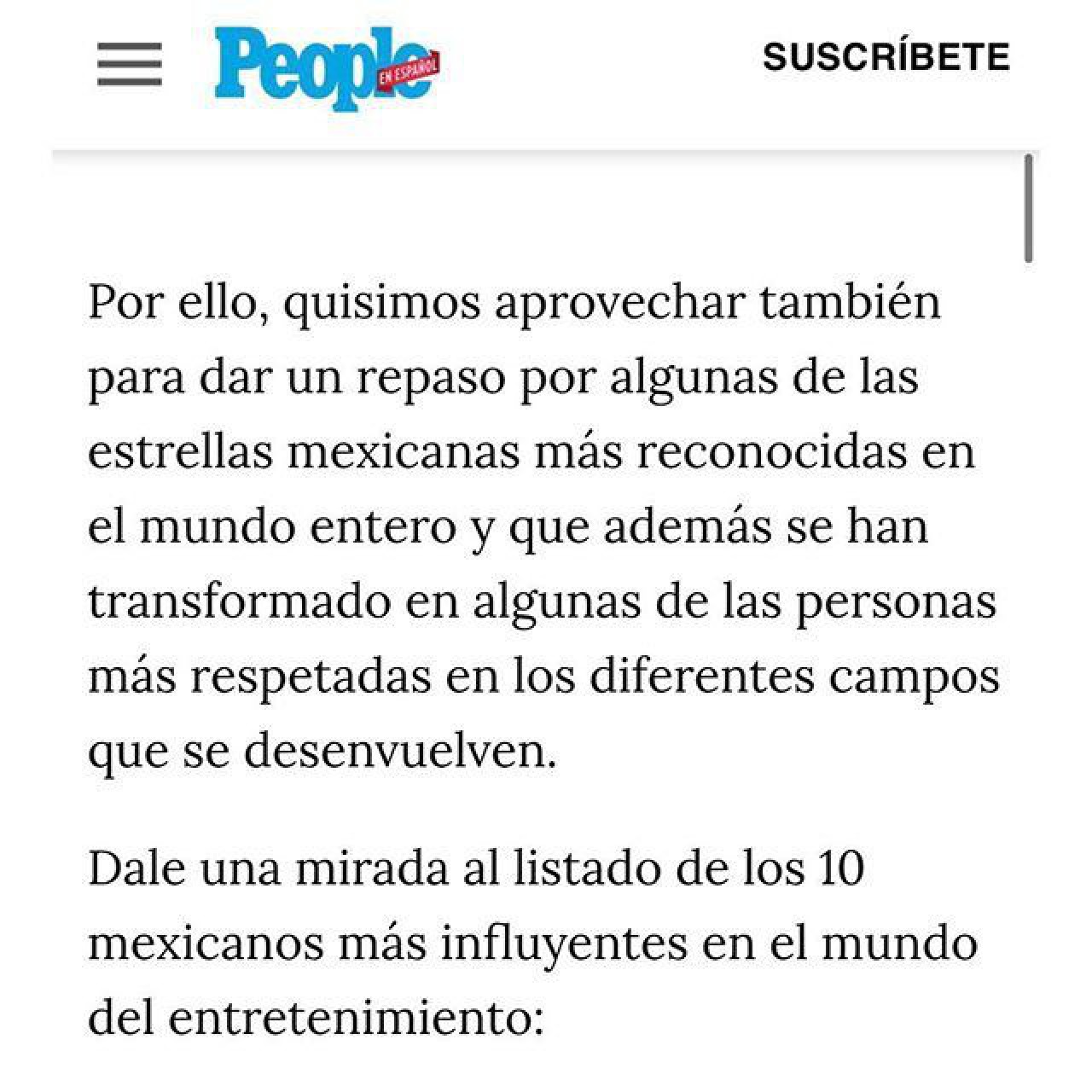 Thalía fue reconocida como una de los 10 Mexicanos más influyentes ¿En qué?