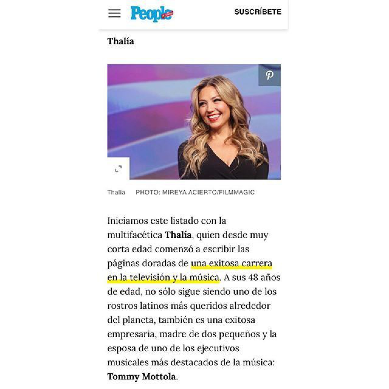 Thalía fue reconocida como una de los 10 Mexicanos más influyentes ¿En qué?
