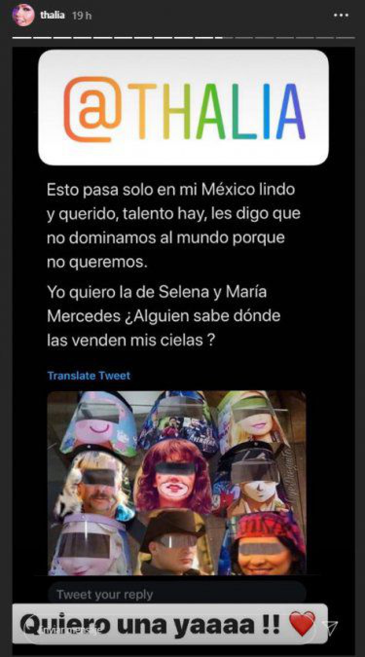 Salen a la venta máscaras para el coronavirus con la cara de Thalía y otros famosos