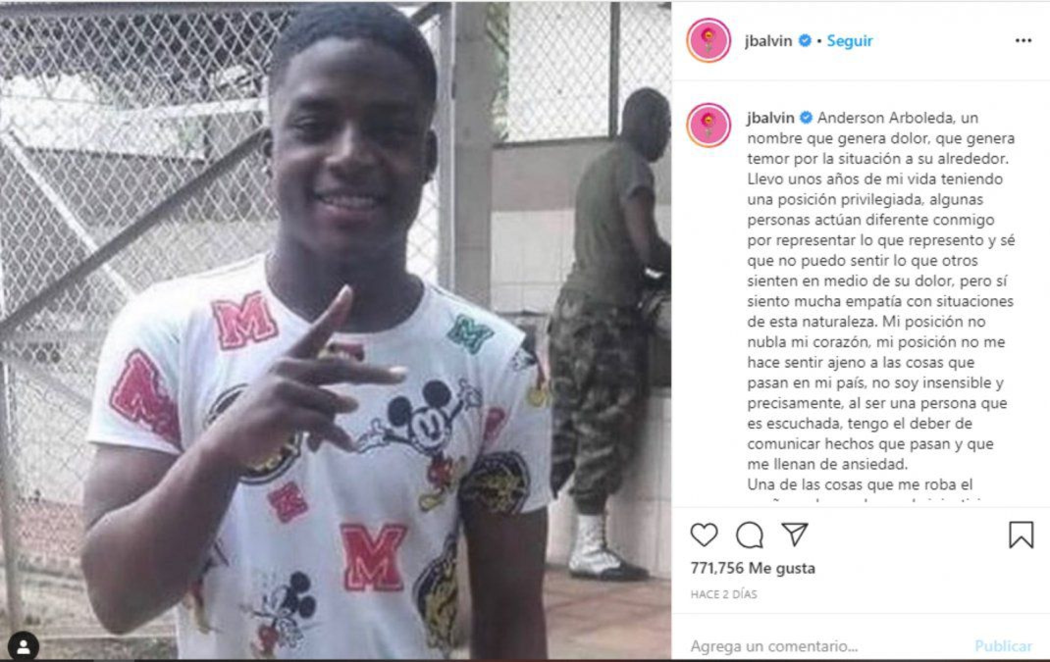 J Balvin y Karol G preocupados por la situación en Colombia