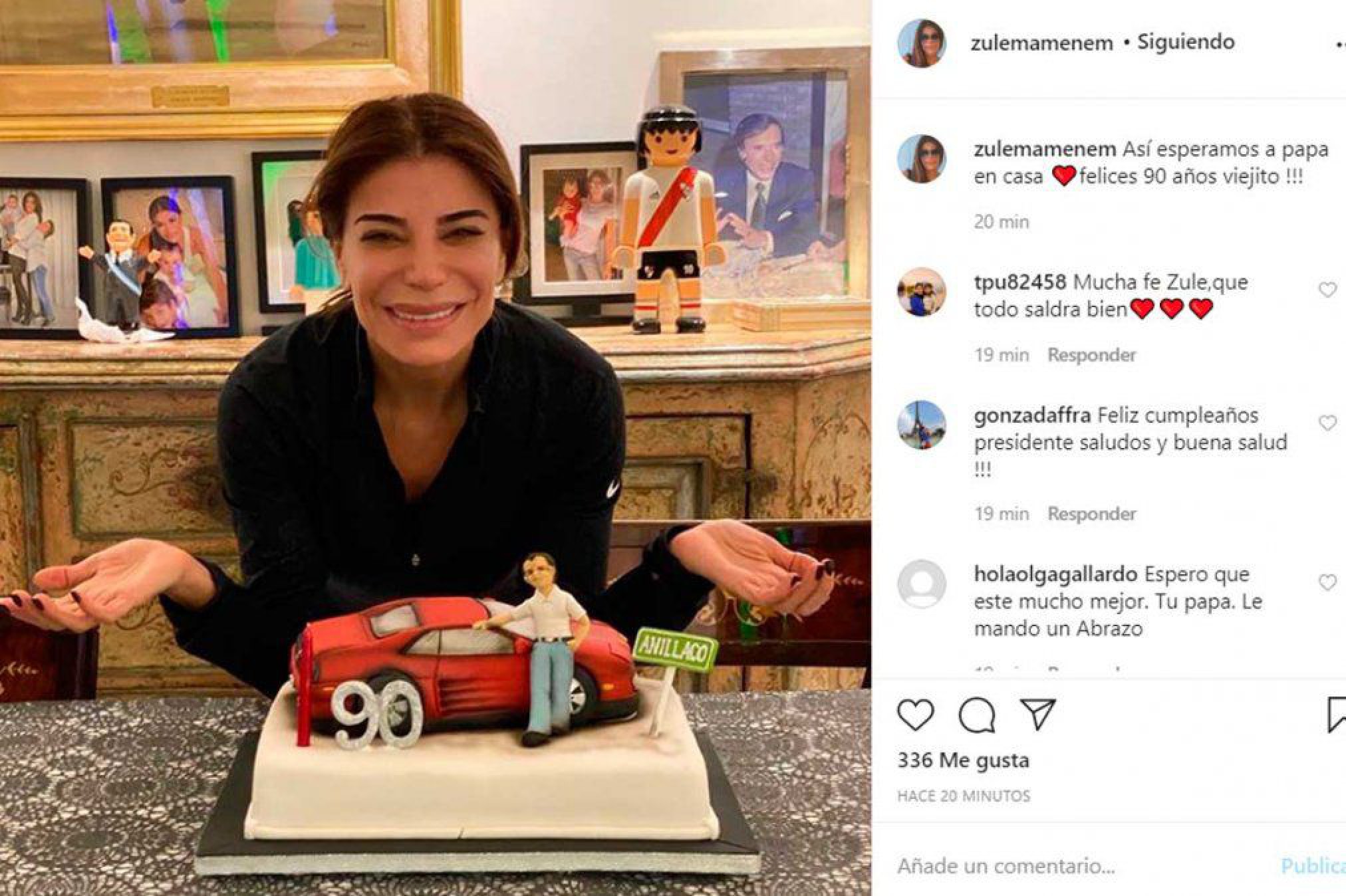 Carlos Menem volvió a su casa y lo recibieron con una sorpresa ¡al estilo de los 90!