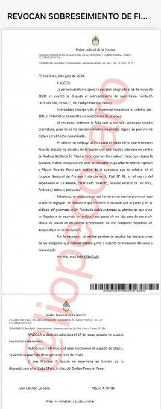 Causa Ricardo Biasotti: La justicia revocó el sobreseimiento del abogado de Andrea del Boca