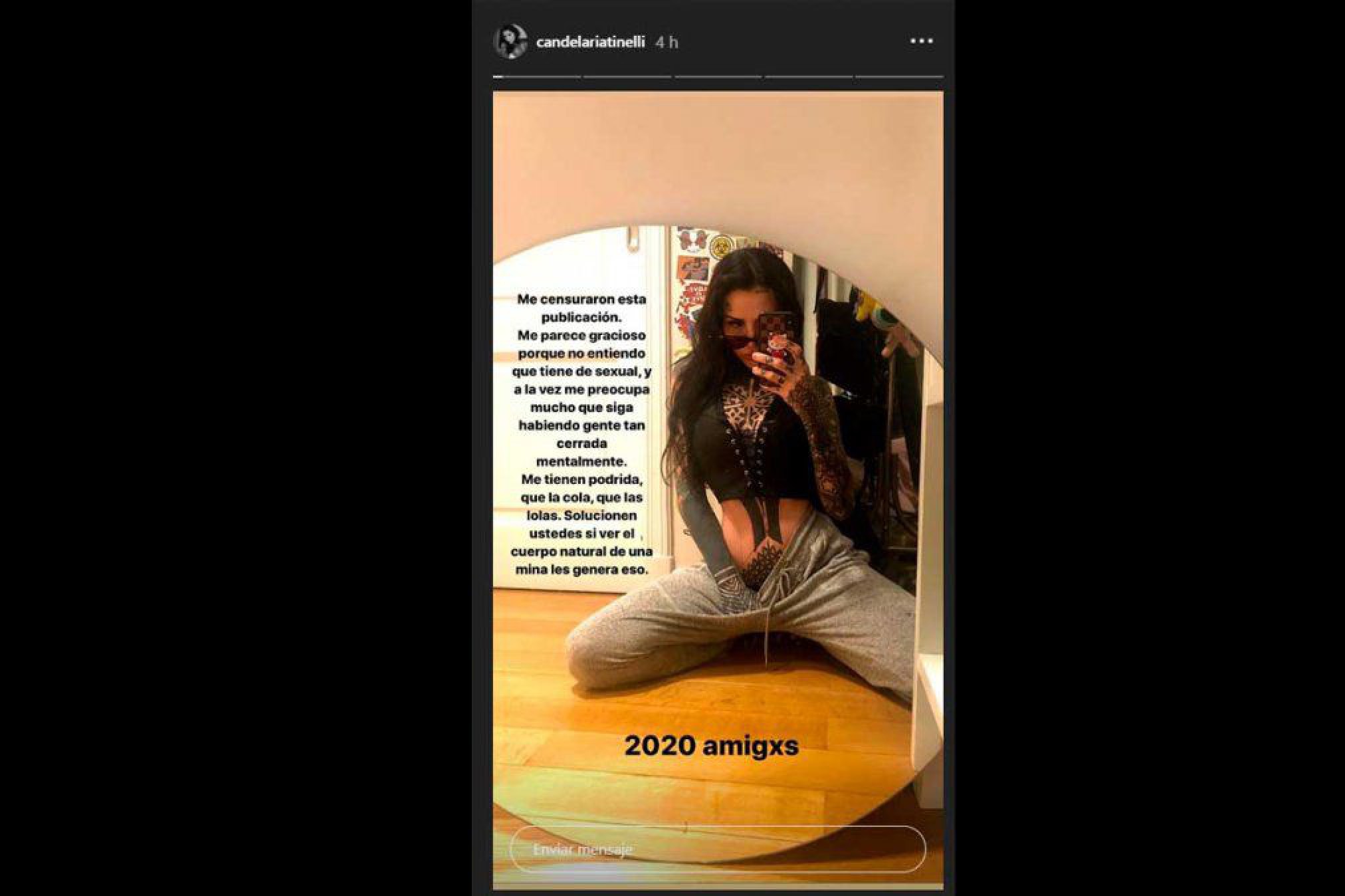 Cande Tinelli fue censurada en Instagram: “Me tienen podrida”