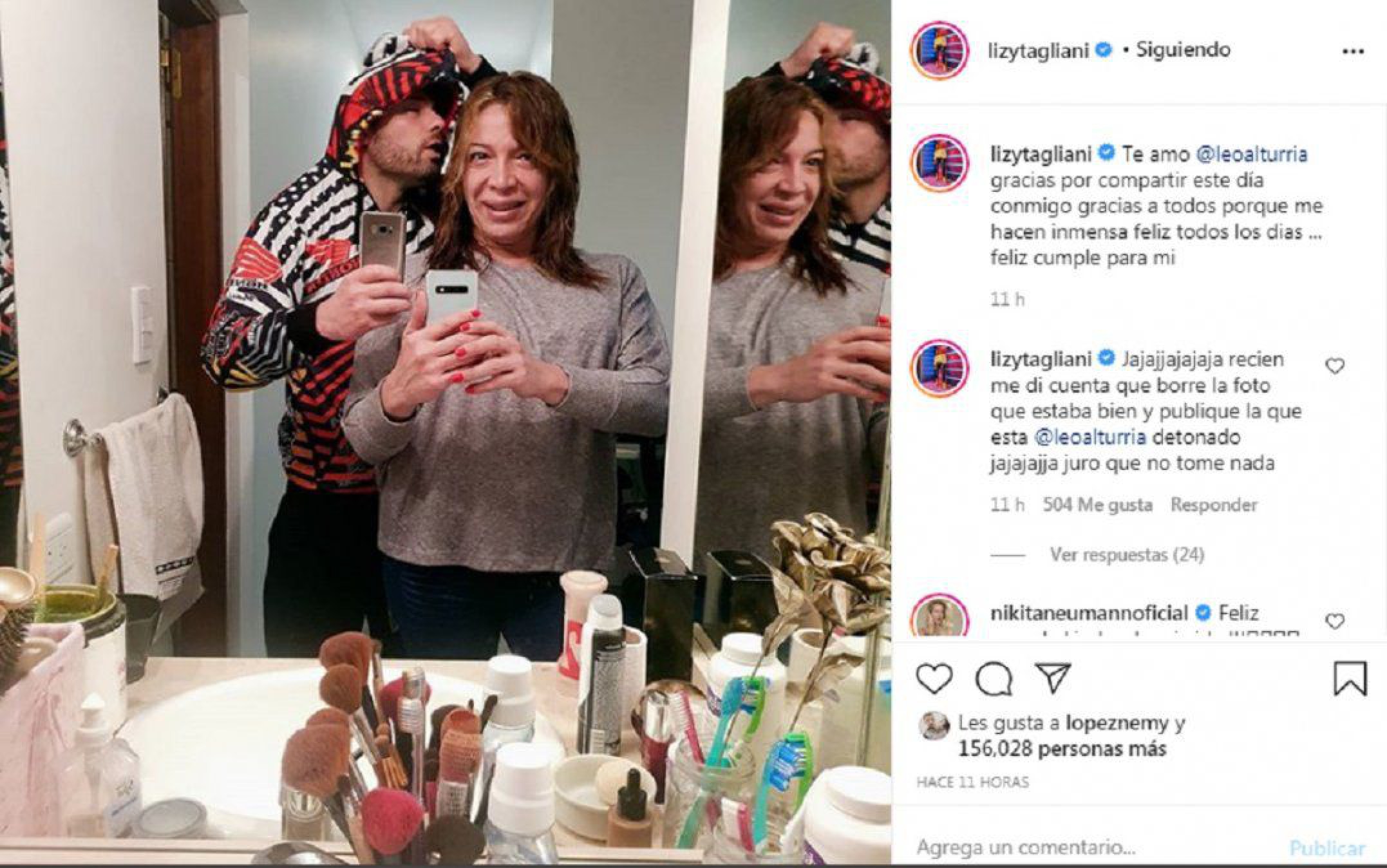 Es el cumpleaños de Lizy Tagliani y su novio le hizo un regalo sorpresa