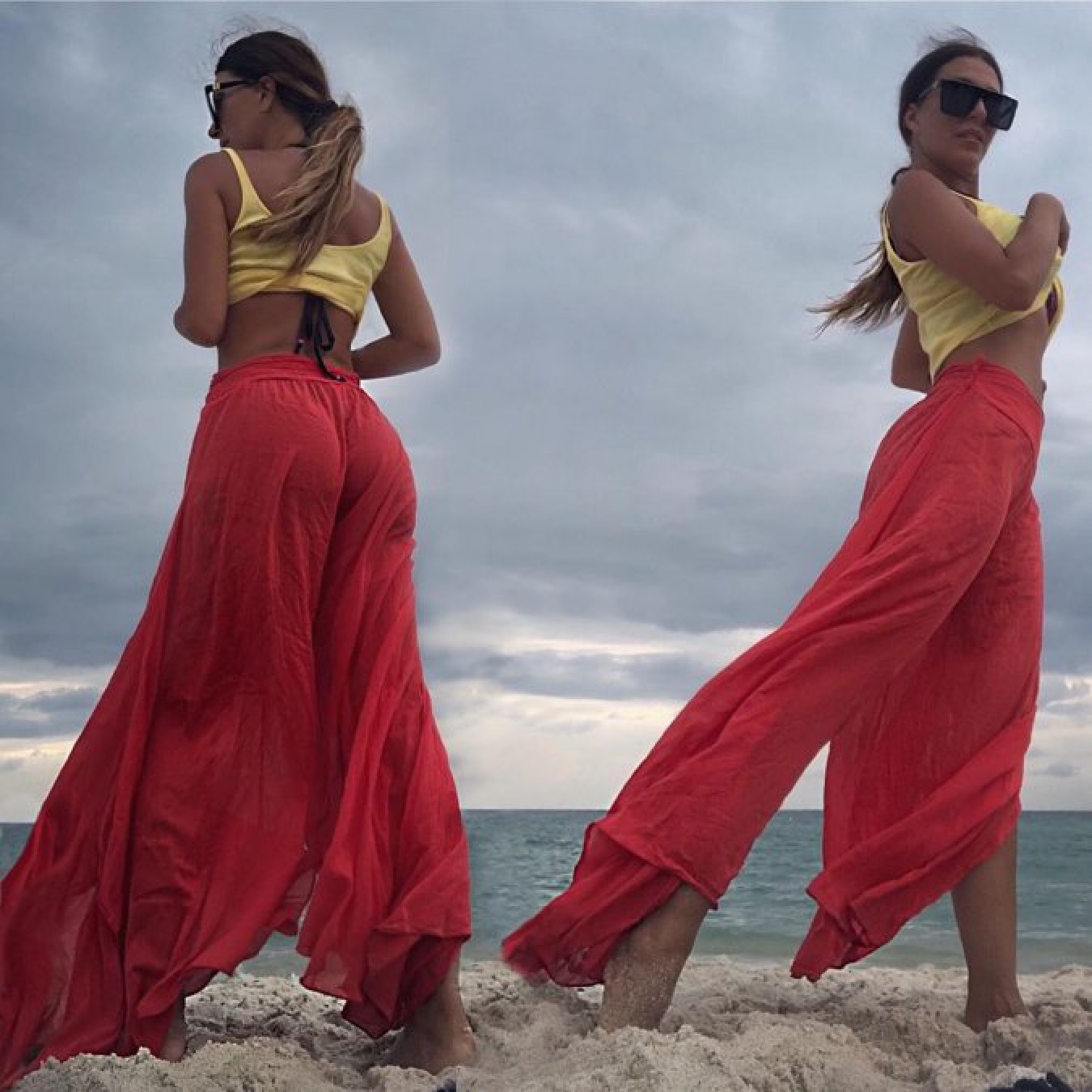 Mónica Ayos posó de rojo infartante: ”Si me pides fuego, arderá todo”