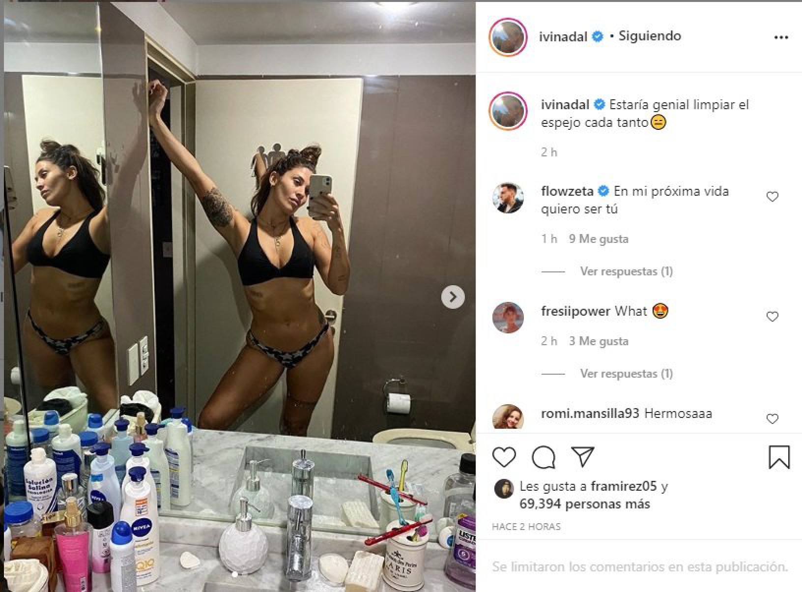 Ivana Nadal explotó frente al espejo ¿Qué le pasó?