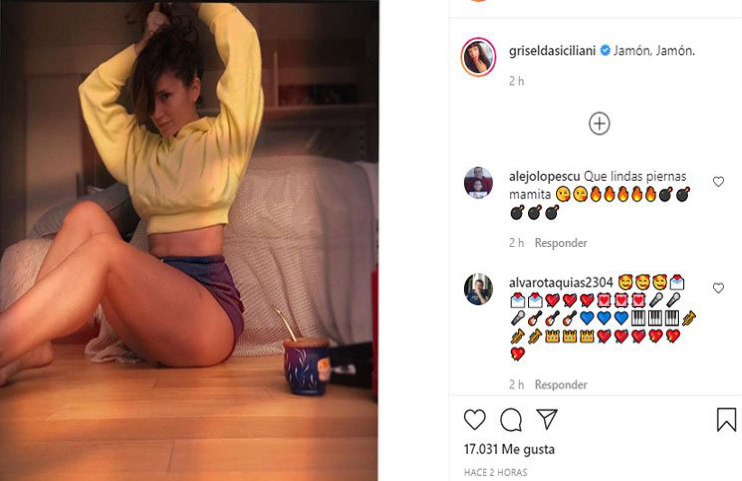 Griselda Siciliani y un look hot desde el suelo