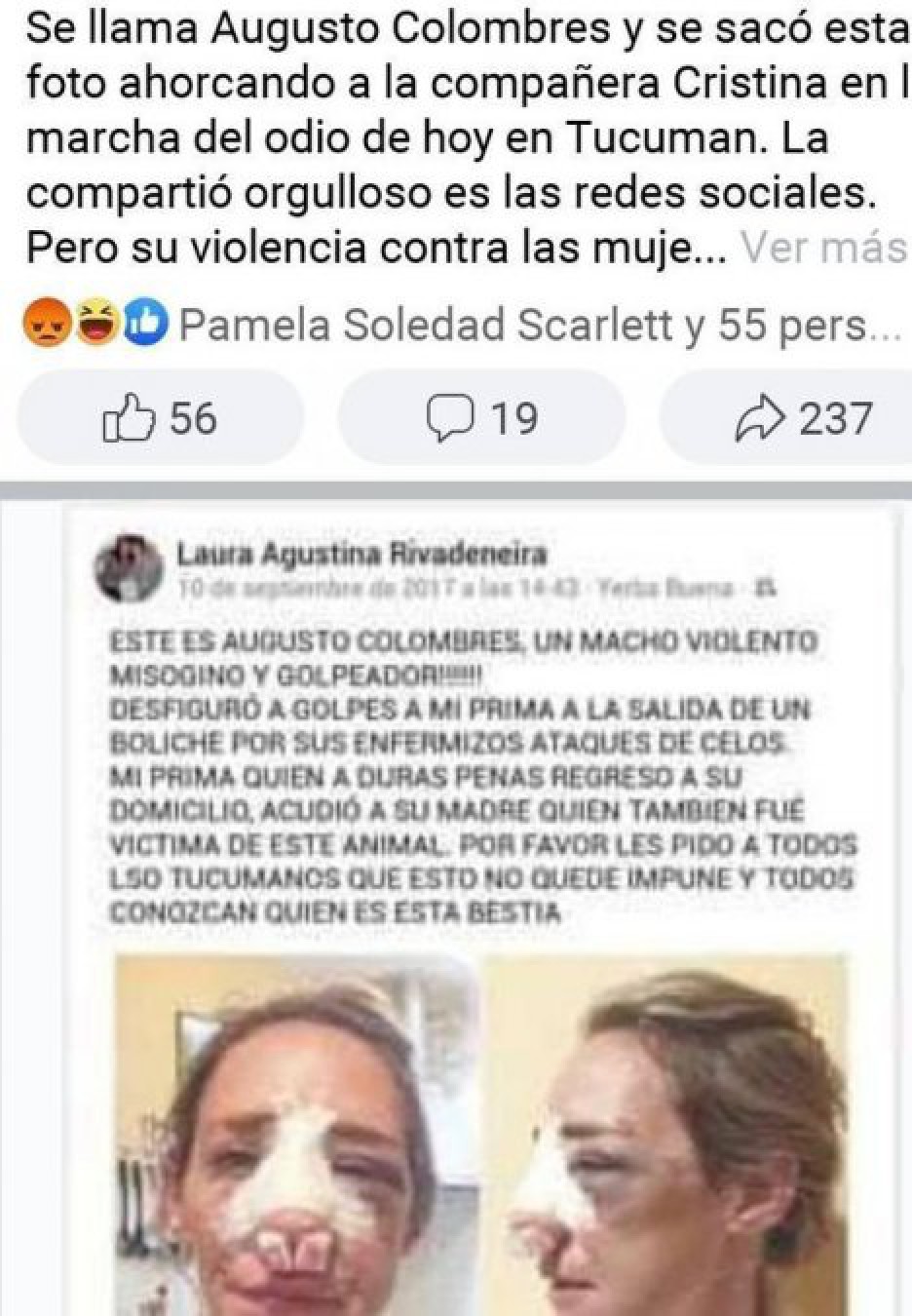Hombre con una foto “ahorcando a Cristina” fue denunciado ante el INADI, su novia lo defiende