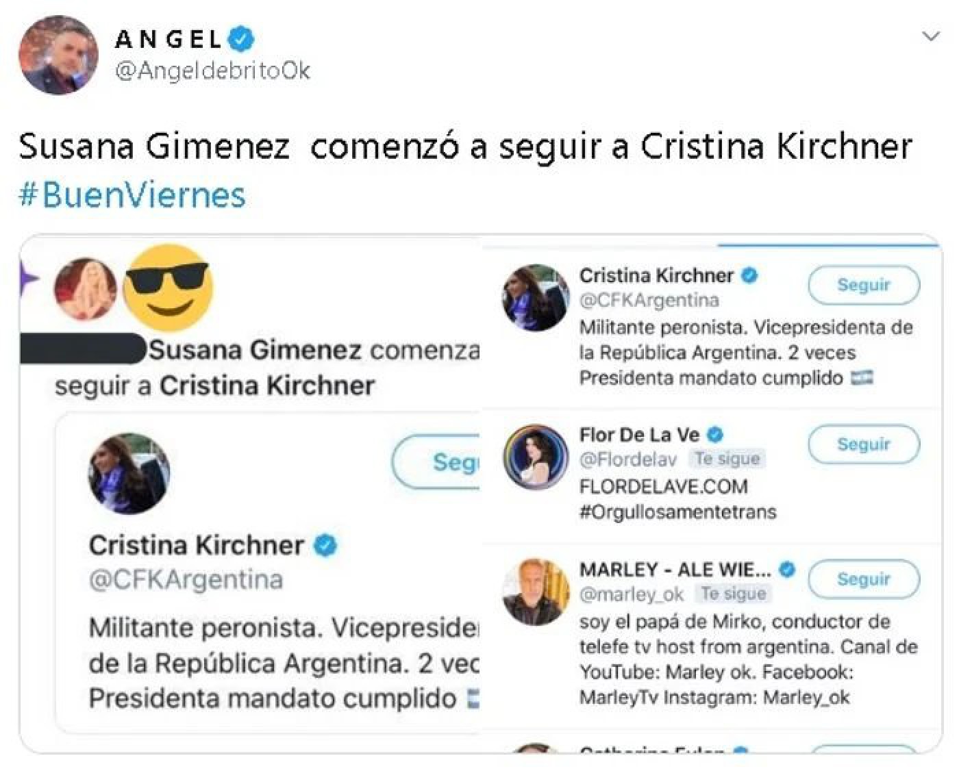 Susana Giménez empezó a seguir a Cristina Kirchner en Twitter