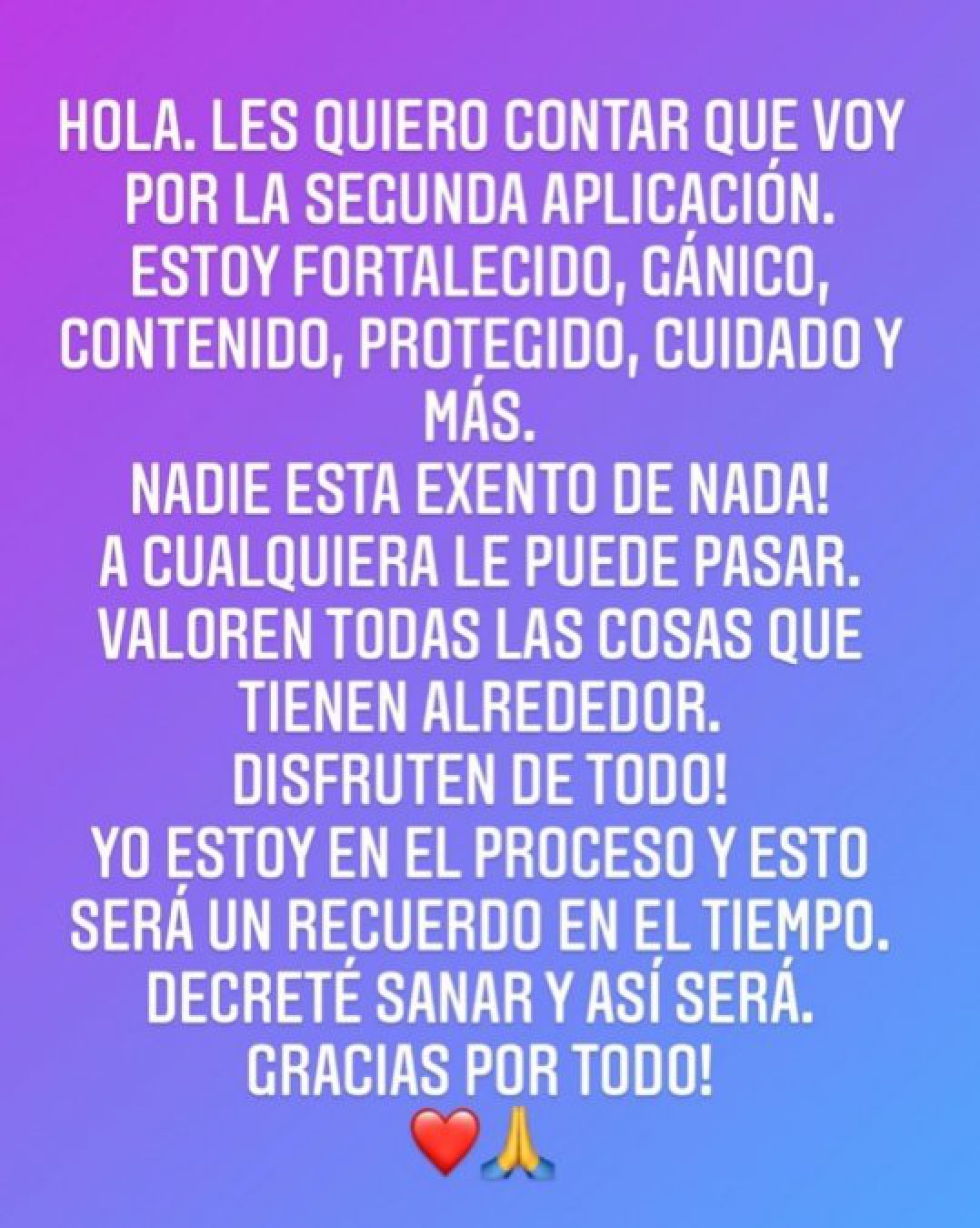 Lío Pecoraro y su lucha contra la leucemia: ”Decreté sanar y así será”