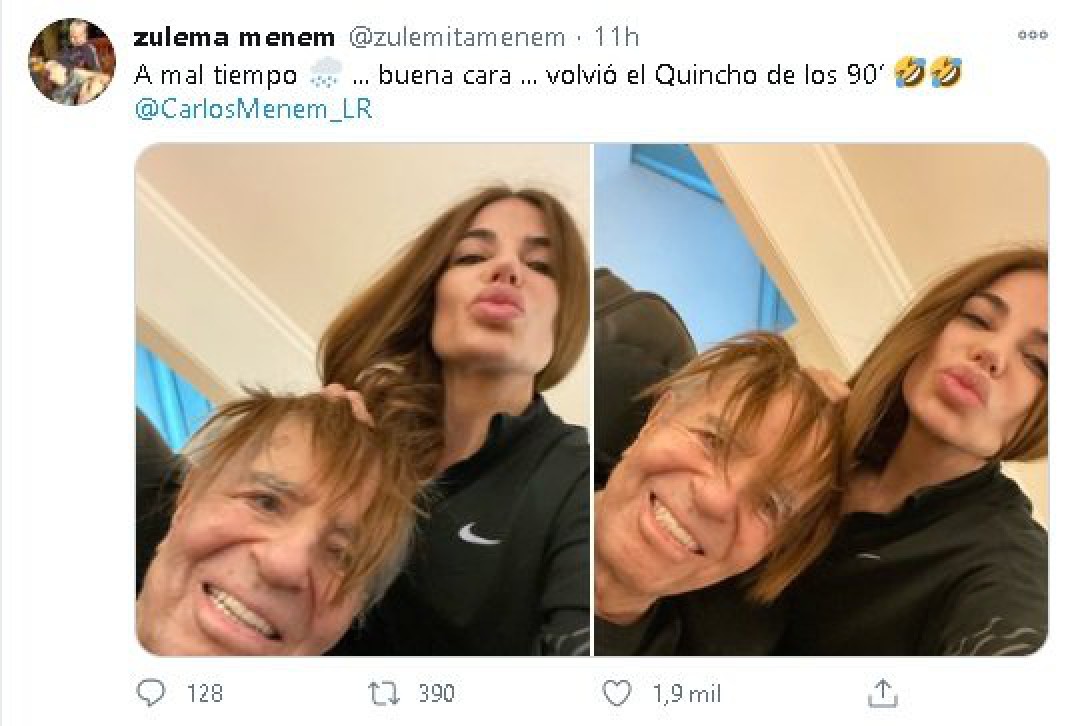 Carlos Menem se mostró con Zulemita: “Volvió el quincho de los 90”
