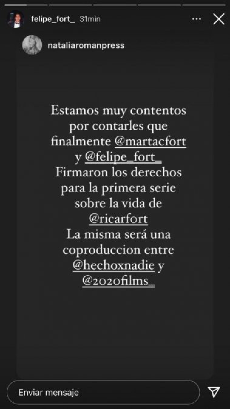 Se viene la serie de Ricardo Fort: Sus hijos firmaron los derechos