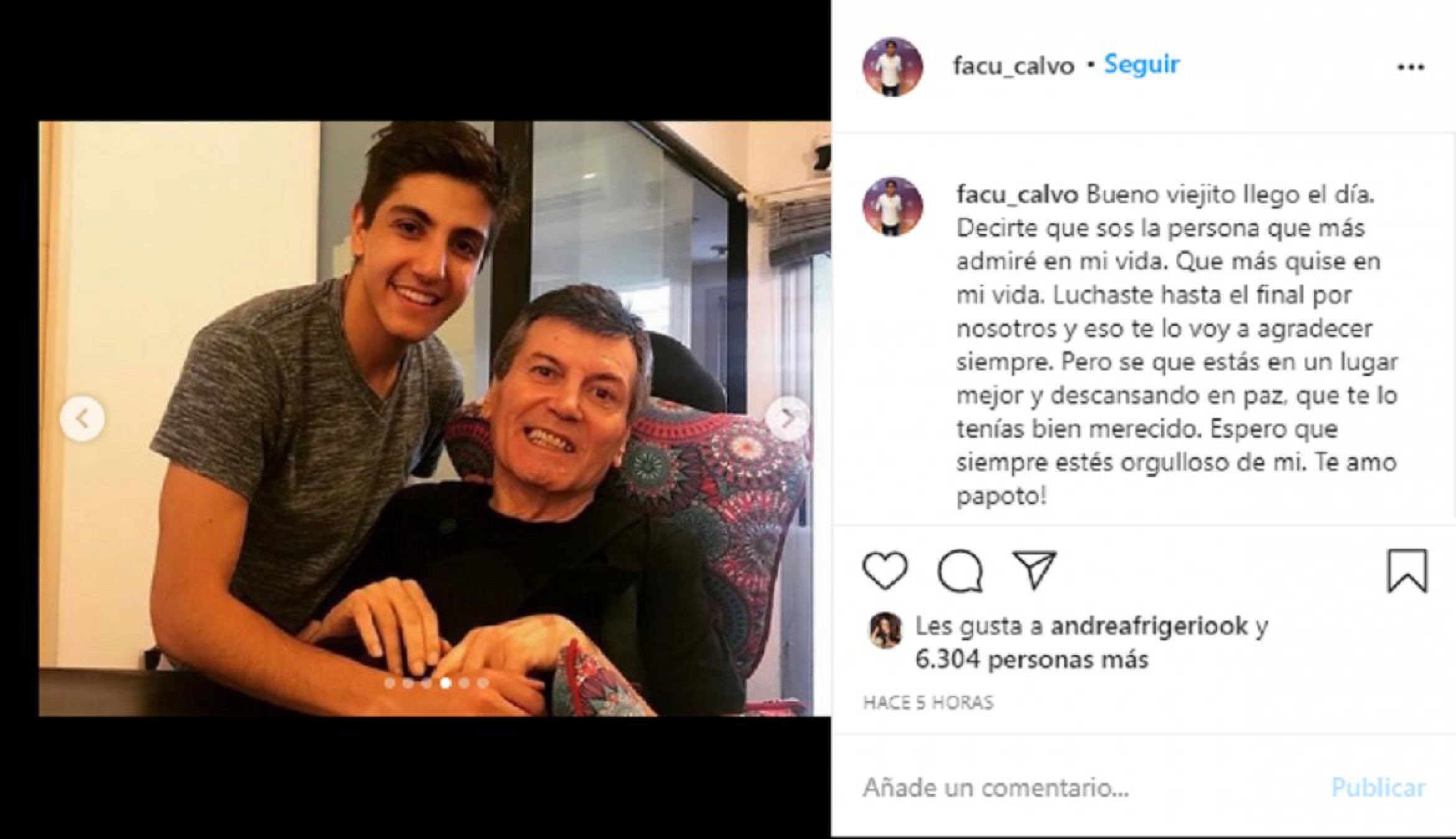 Las emotivas palabras de la hija de Carlos Calvo: “Gracias por ser el mejor papá del mundo”