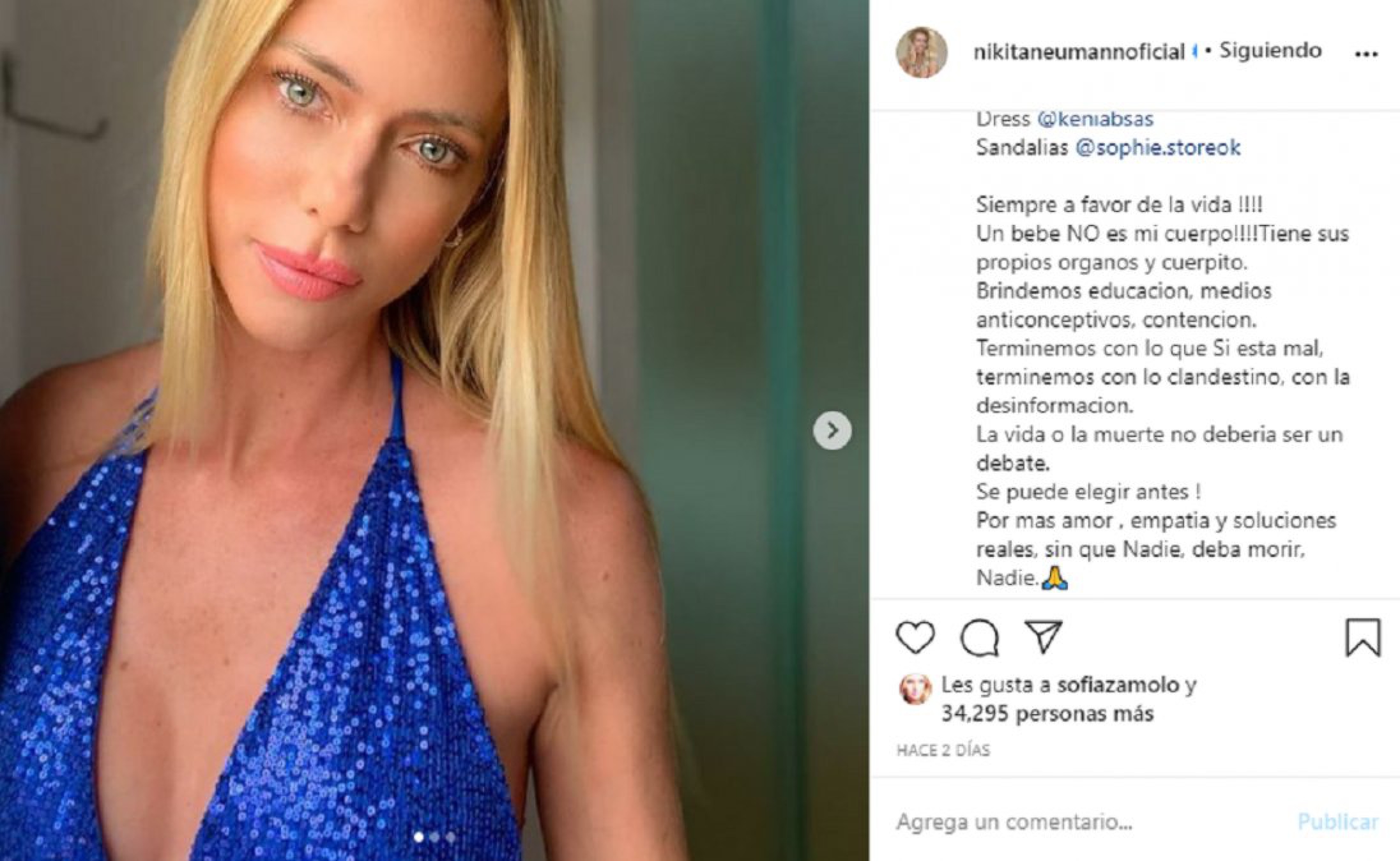 Nicole Neumann tras la legalización del aborto: “este 2020 tuvo el peor broche de oro posible”