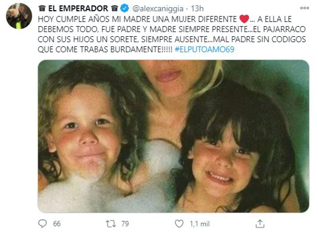 Alex Caniggia, durísimo con Claudio en su cumpleaños