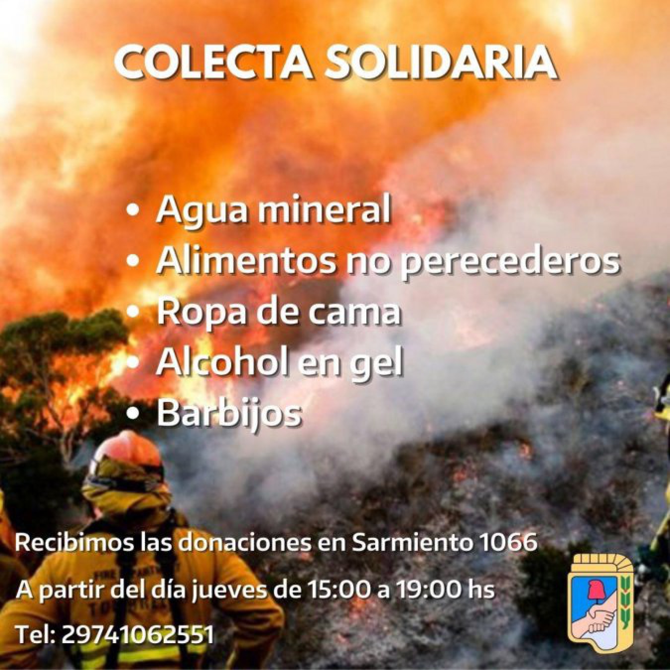 Harán una colecta solidaria por los incendios en el Hoyo