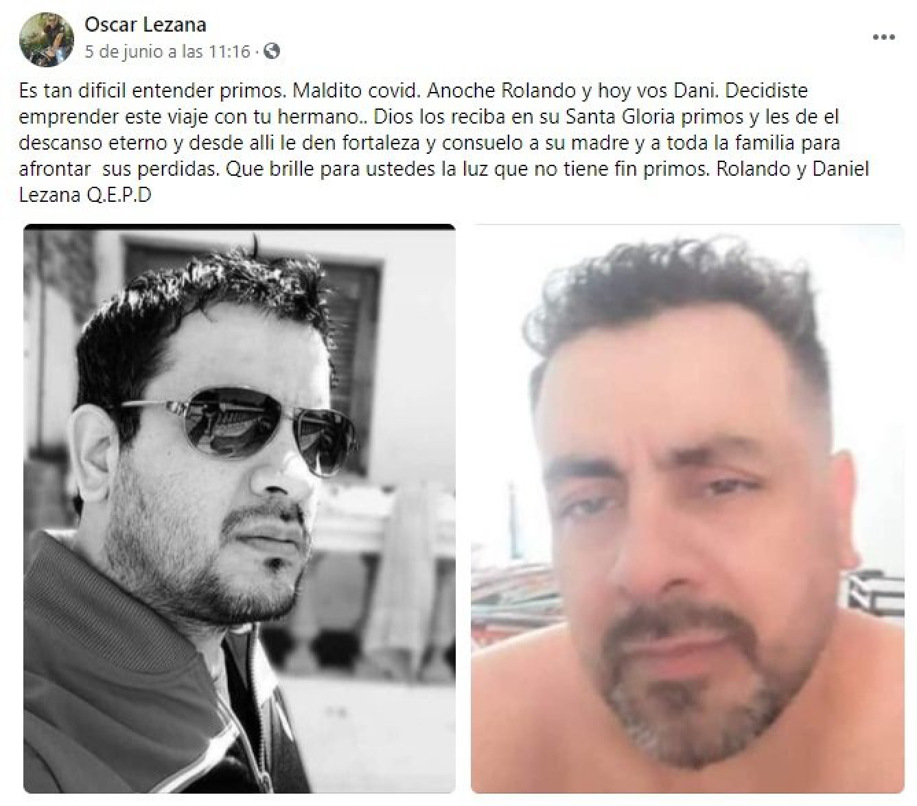 Murieron dos hermanos por coronavirus el mismo día