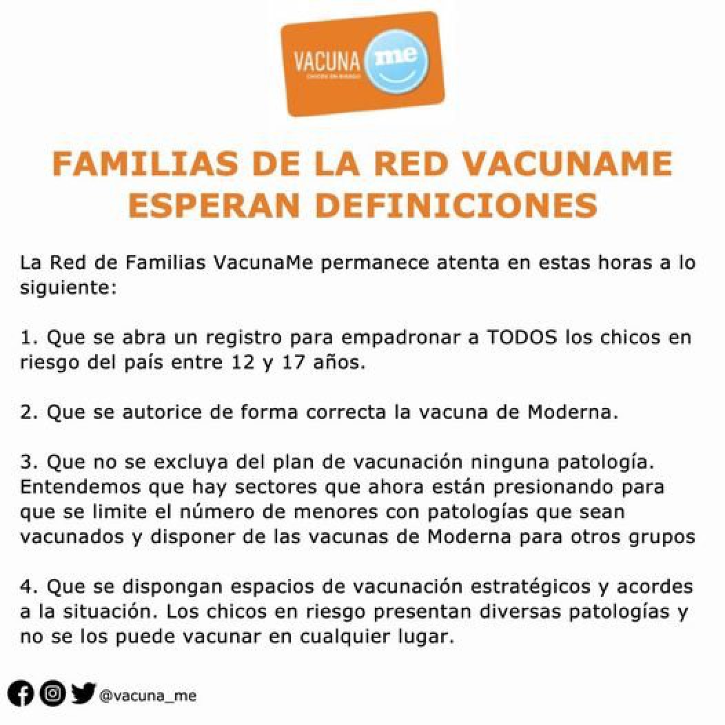 Vacuna me: Padres esperan que el gobierno abra inscripción para niños desde los 12 años